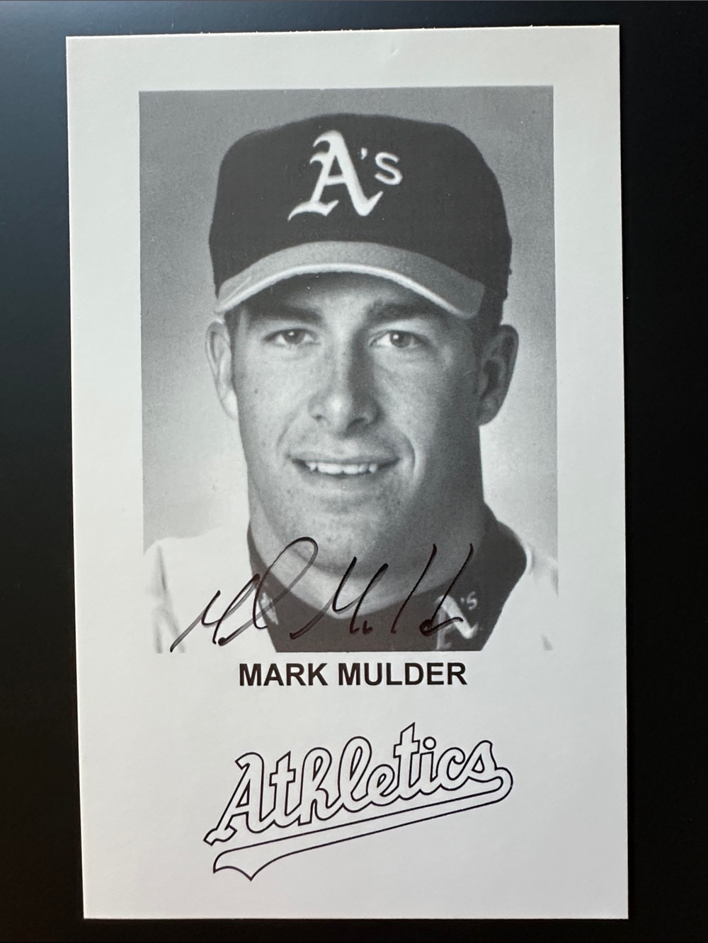 Oakland Athletics Mark Mulder Signed Photo - Black & White 4x6